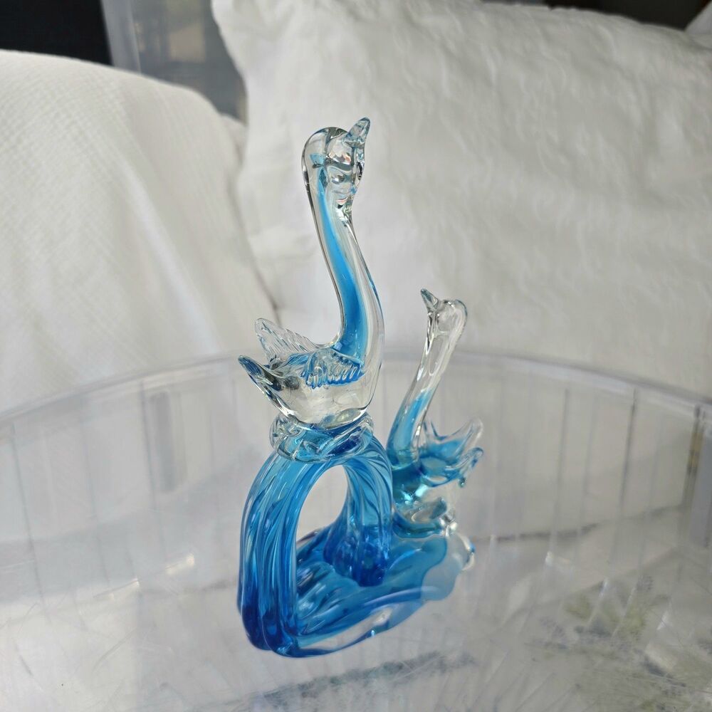 Murano Art Glass Swimming Swans